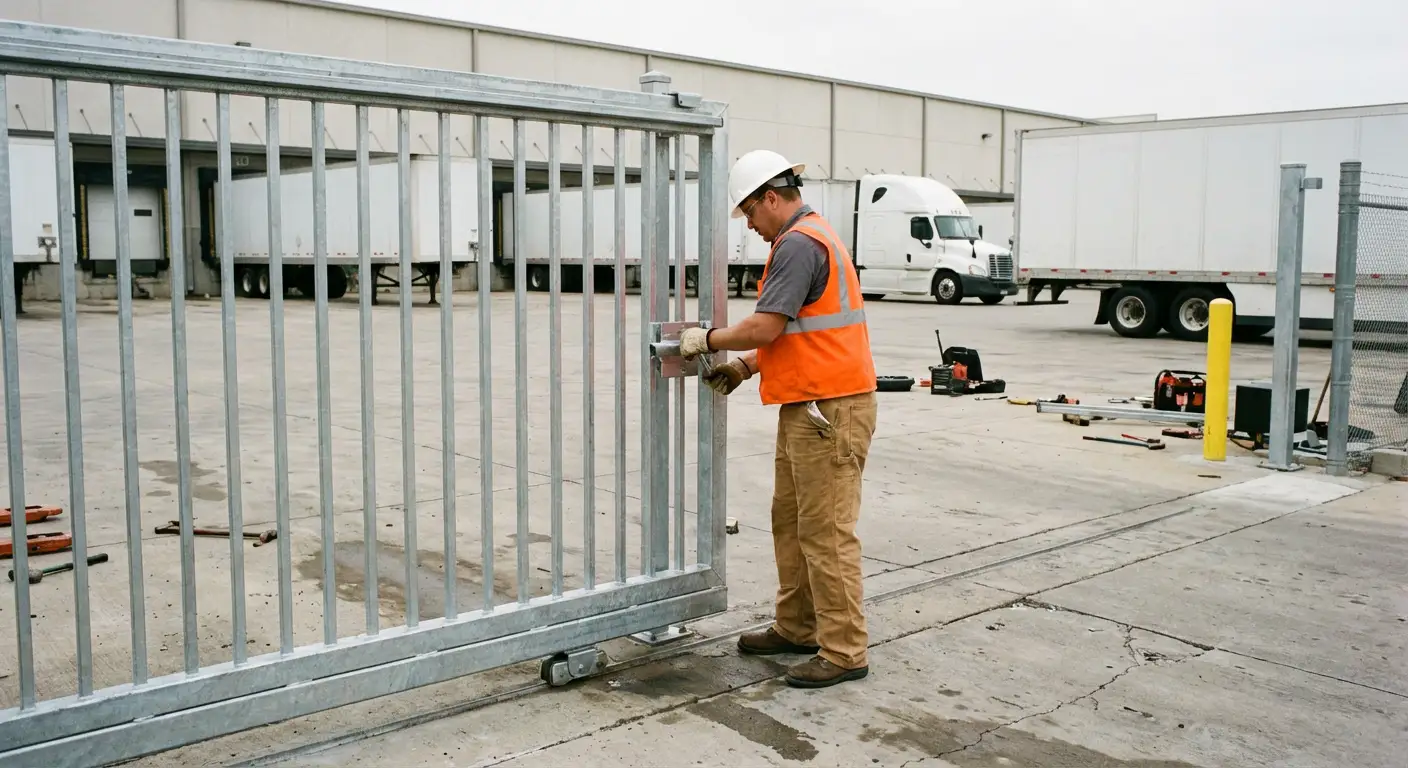 Heavy-duty temporary fencing installation in Levittown