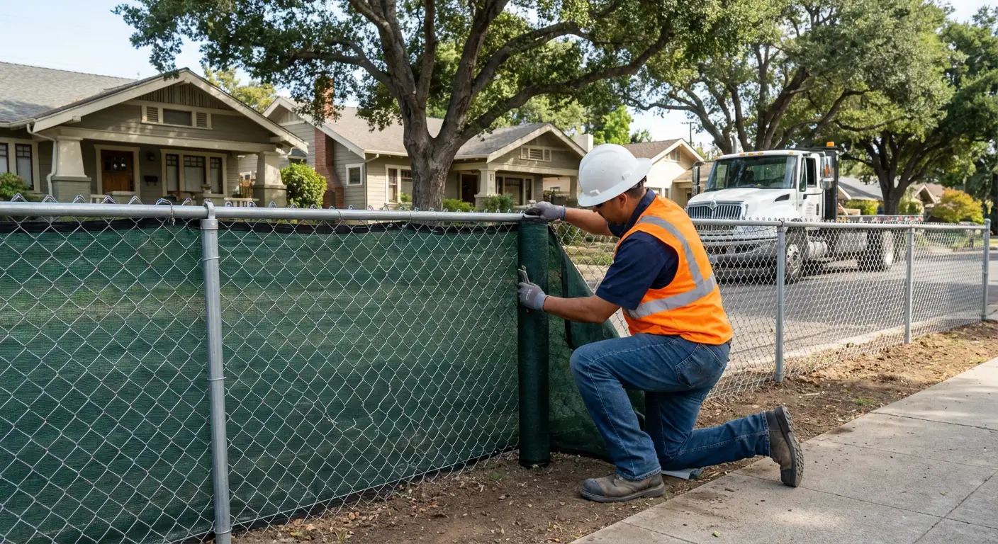 Temporary fence installation in Levittown