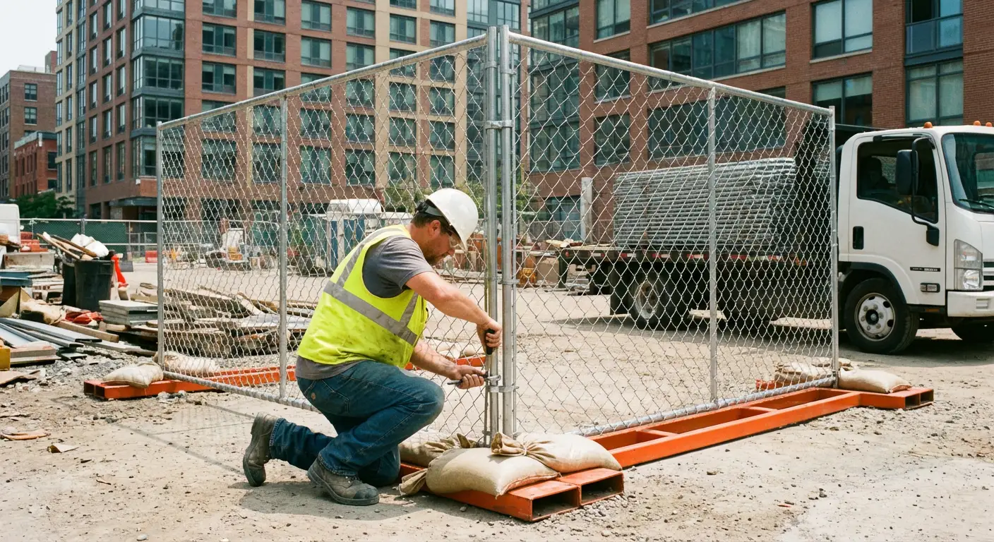 Temporary fence rental services in North Levittown