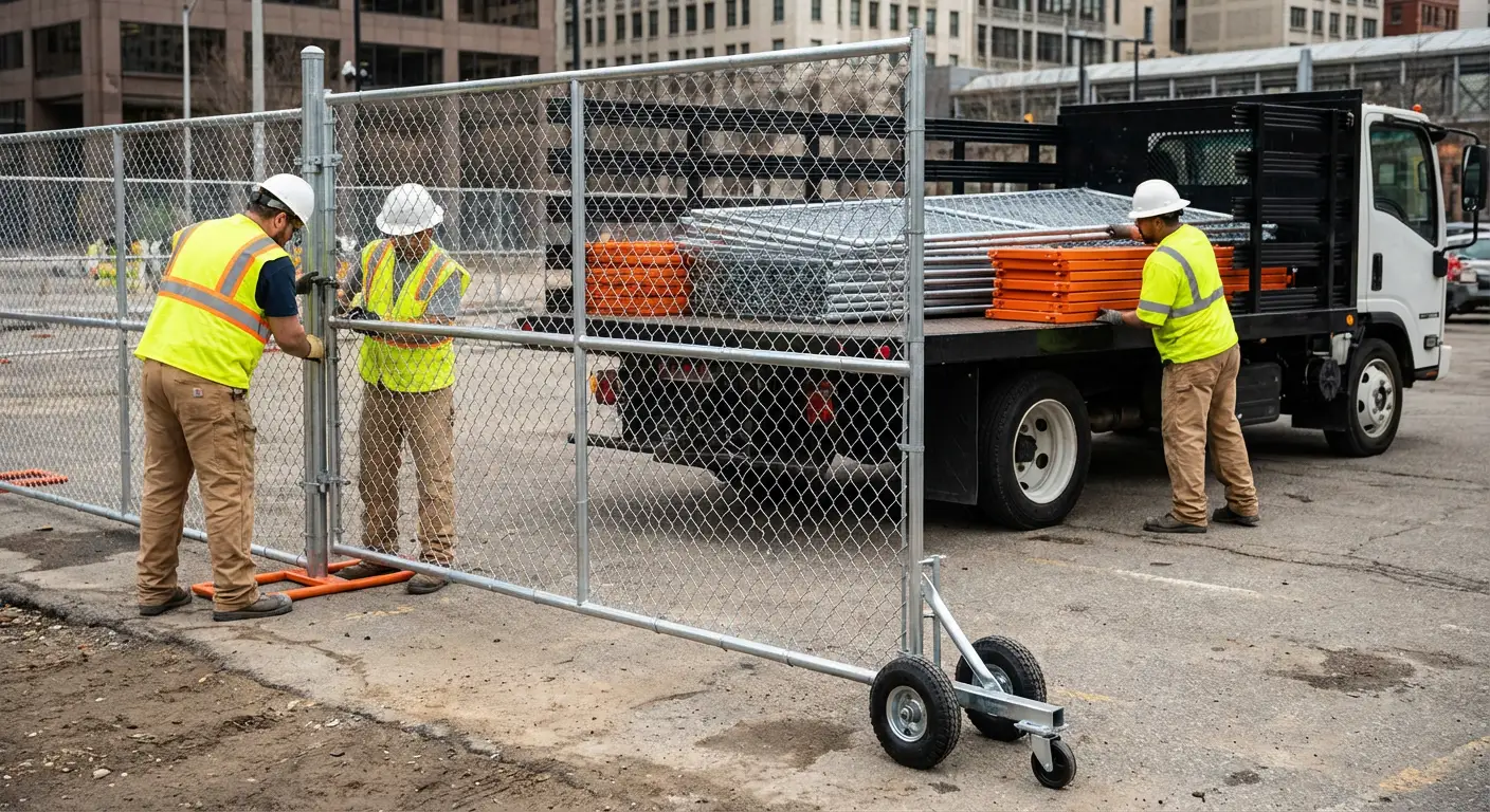 Temporary gate rental installation site in Levittown