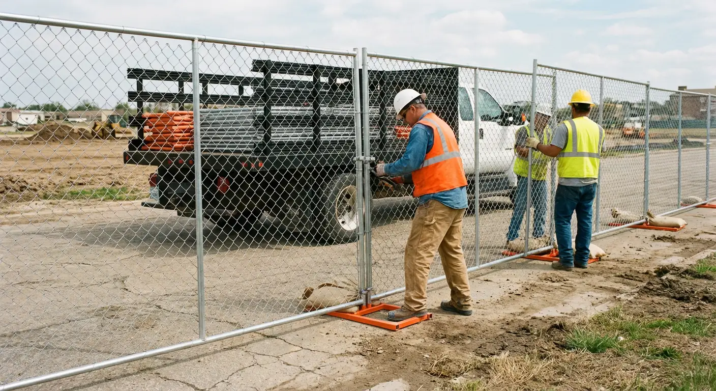 Temporary fencing deployment in Levittown, NY