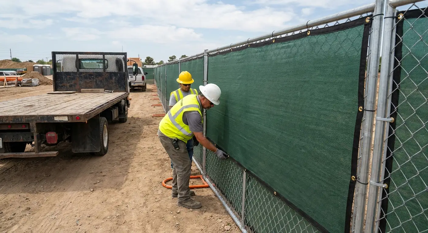 Temporary fence and barricade delivery truck in Levittown, NY