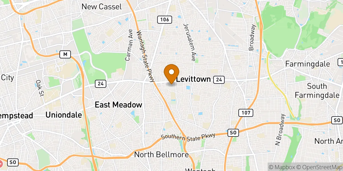 Levittown Center / Library District neighborhood map in Levittown, NY